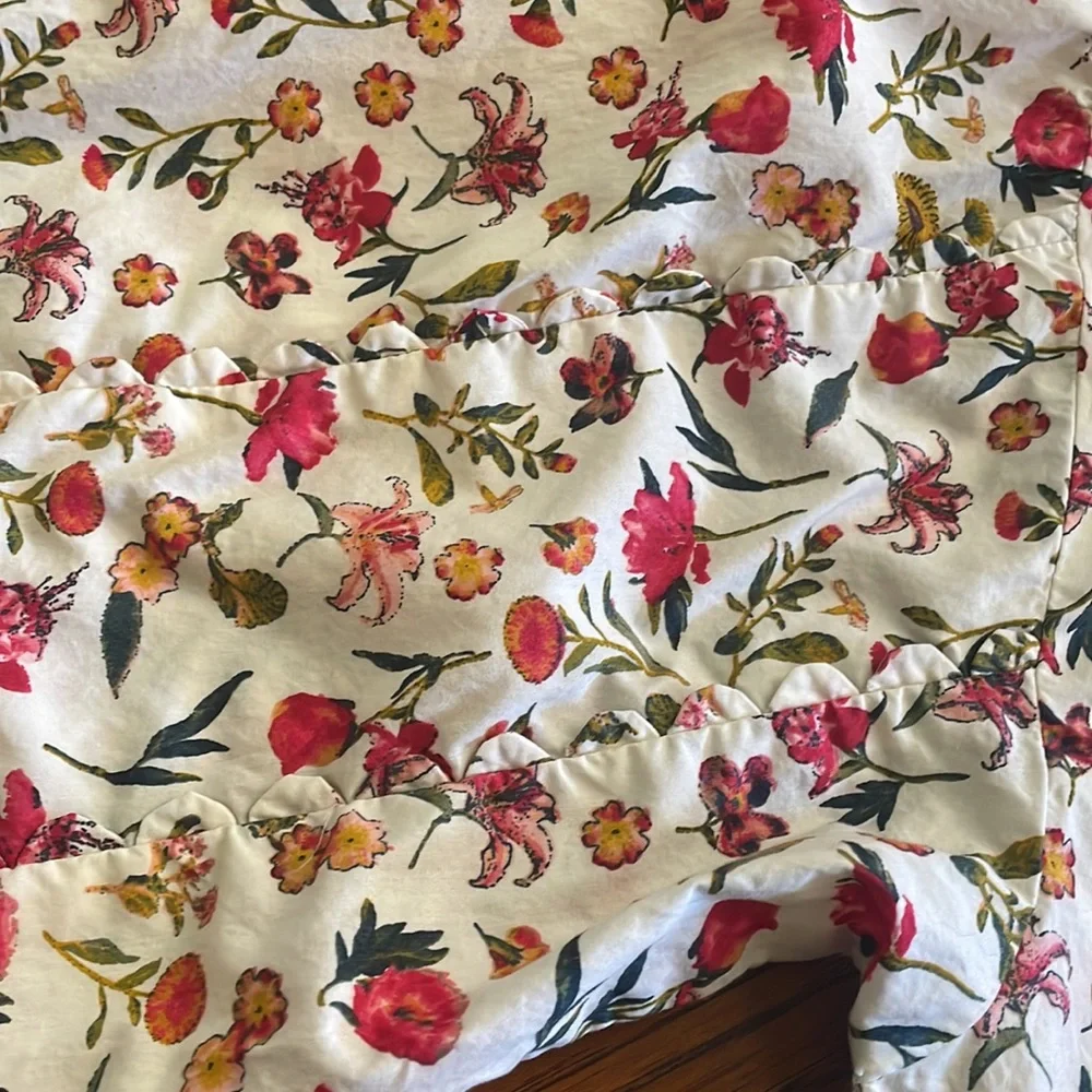 J.Crew Scalloped Tie Neck Vintage Top